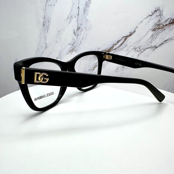 New Dolce&Gabbana Eyeglasses Black Square Gold Metal 55-18-145mm Glasses Frames main image 7